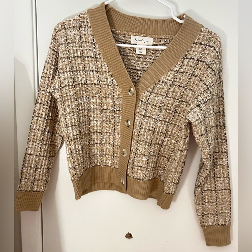 Jessica Simpson Women's Tan Button-Up Sweater Zize XS